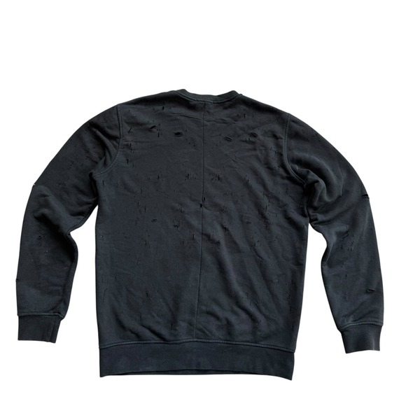 Givenchy Paris Distressed Black Crewneck Sweatshirt Size S - Picture 2 of 12